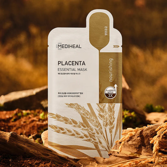 MEDIHEAL, Placenta, Essential Beauty Mask, 1 Sheet, 0.81 Fl Oz (24 Ml)