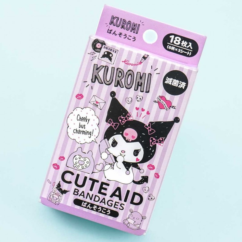 Sanrio Kuromi "Cute Aid" Character Bandages - 18 Pieces