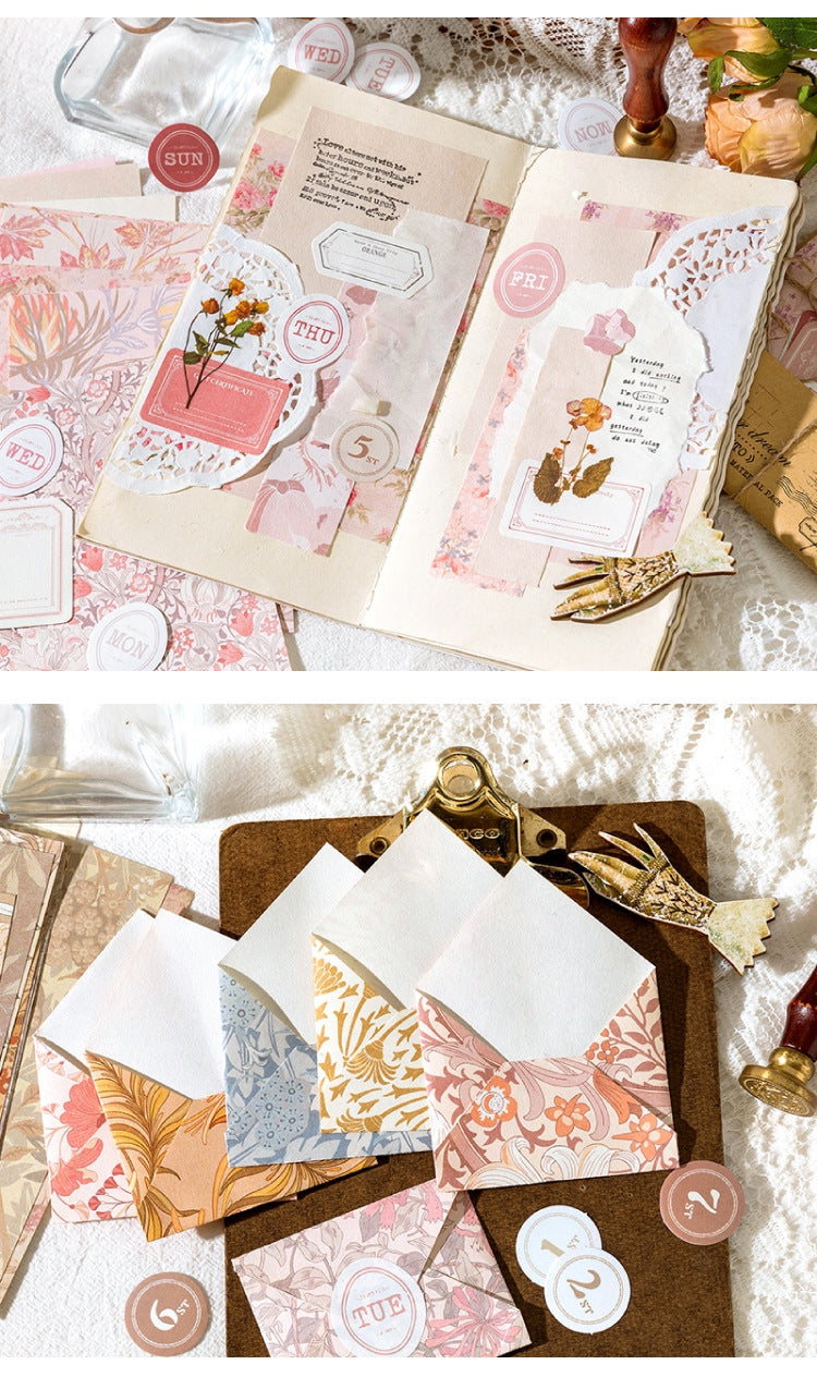 Hanano Canto Series - Vintage Mixed-Material DIY Stationery Pack (6 Styles)