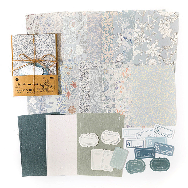 Hanano Canto Series - Vintage Mixed-Material DIY Stationery Pack (6 Styles)