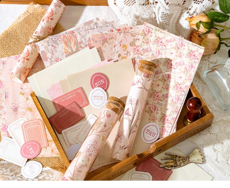 Hanano Canto Series - Vintage Mixed-Material DIY Stationery Pack (6 Styles)