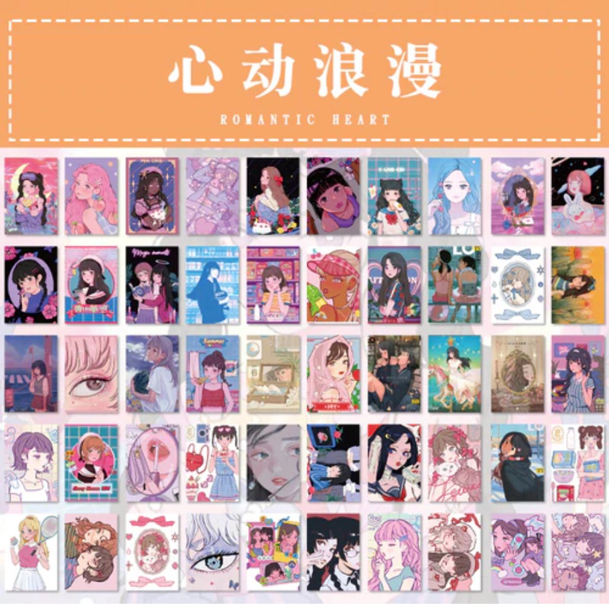 Mini Stickers book-YUXIAN-HEART ROMANTIC