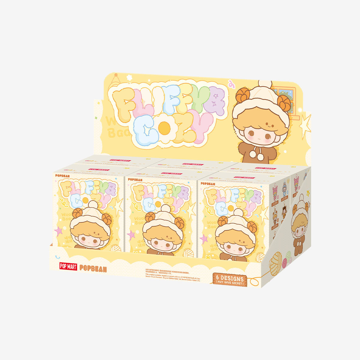 Boîte mystère - POP MART POP BEAN Fluffy & Cozy Series - Boîte mystère de pendentifs en peluche