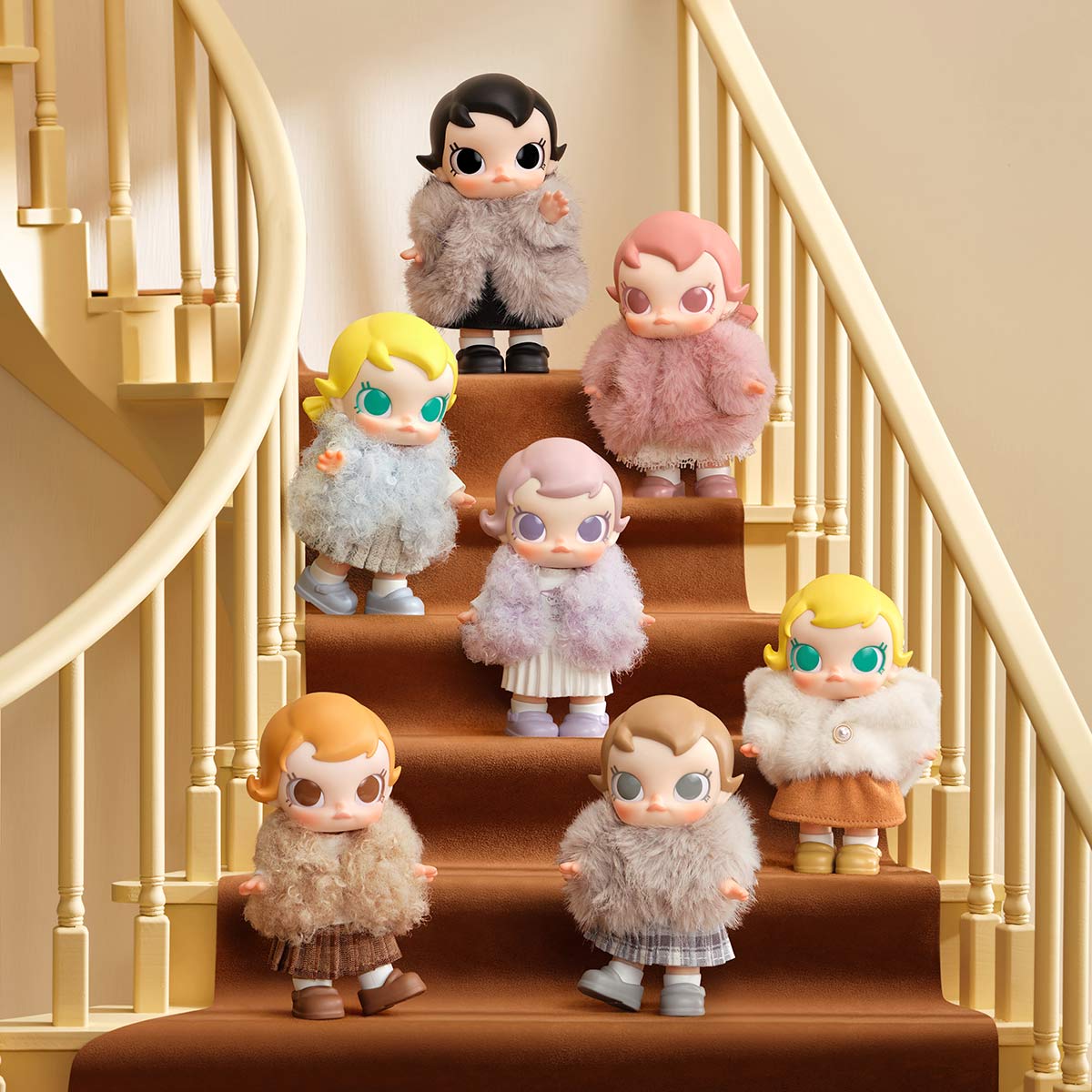 Boîte mystère - POP MART x Bébé Molly Série Winter Fit Check - Pendentif en peluche vinyle