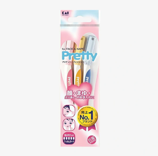 KAI Pretty Safety Eyebrow Razor with Protective Guard - 3 Pieces