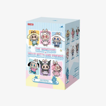 Blind Box- Pop Mart-The Monsters X Sanrio Characters Pendentif en peluche Labubu Hello Kitty