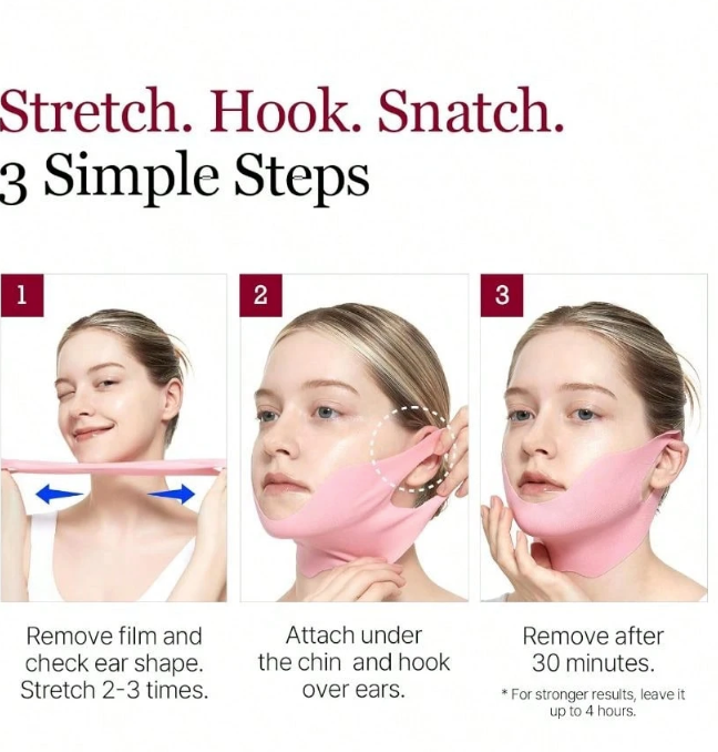 ROUND LAB Camellia Deep Collagen V Lifting Gel Mask 1ea | Double-chin Turkey Neck Instant Face Lifting Mask, Cooling and Depuffing Face Toning Belt
