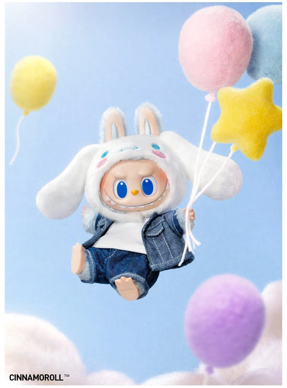 Blind Box- Pop Mart-The Monsters X Sanrio Characters Pendentif en peluche Labubu Hello Kitty
