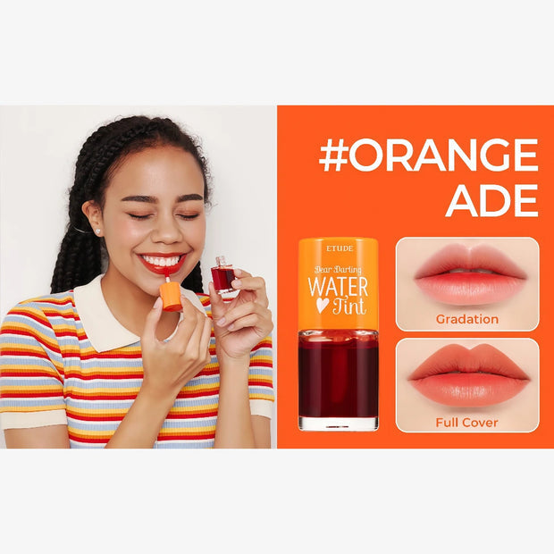 ETUDE Dear Darling Water Tint Orange Ade (21AD) Vivid Color Lip Stain with Moisturizing Weightless & Non-sticky Finish Lip Stain  Smudge-proof & Light