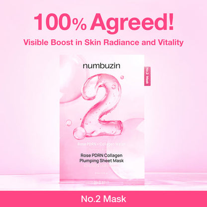 Numbuzin - No.2 Rose PDRN Collagen Plumping Sheet Mask