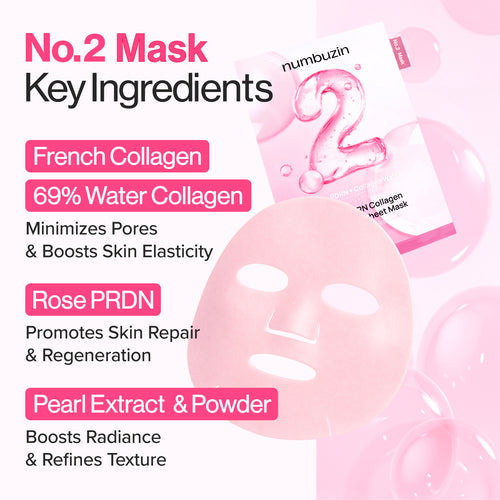 Numbuzin - No.2 Rose PDRN Collagen Plumping Sheet Mask