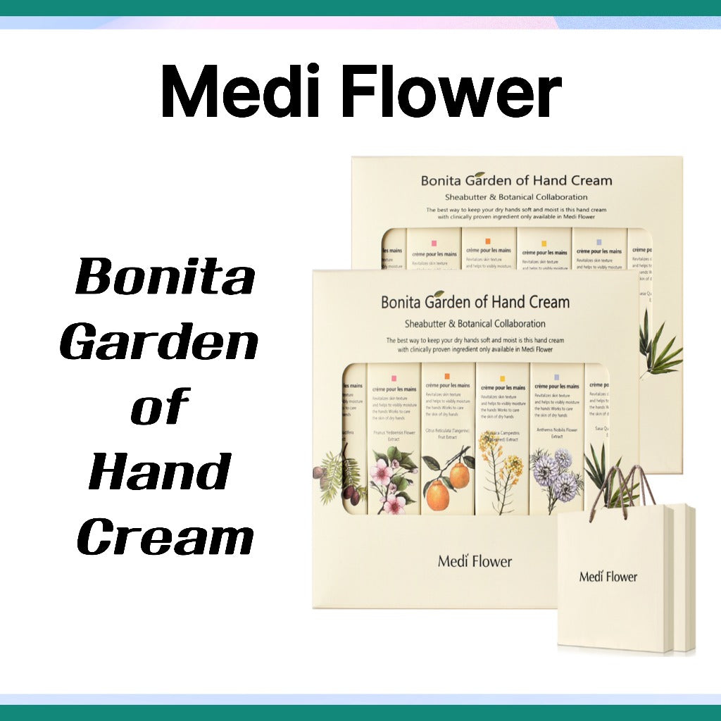 Medi Flower Bonita Garden Coffret Crème Mains - 6 x 30g (Beurre de Karité & Collaboration Botanique)