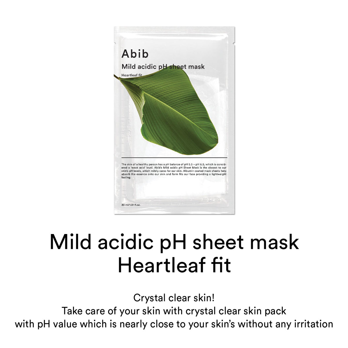 ABIB -- Mild Acidic PH Sheet Mask Heartleaf Fit 1pc