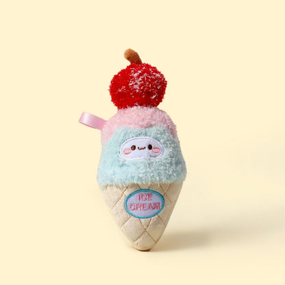 KUKI Creative Plush Ice Cream Gel Pen – 3D Soft Furry Pom Pom Pens, Cute Cartoon Stationery with Hanging Keychain, Smooth Writing Black Ink for Kids & School Gifts
