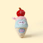Stylo-gel créatif en peluche KUKI en forme de crème glacée – Stylos pompon doux et duveteux 3D, jolie papeterie de dessin animé avec porte-clés suspendu, encre noire à écriture fluide pour enfants et cadeaux scolaires