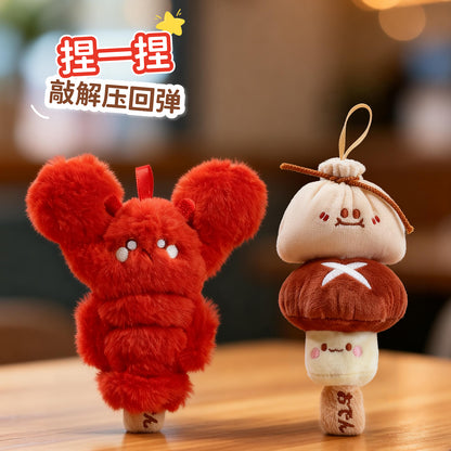 Stylos KUKI Creative BBQ Plushie - Stylo gel kawaii en forme de brochette de barbecue avec porte-clés, papeterie de décompression tendance en forme de nourriture, cadeau de jouet artistique unique pour étudiants