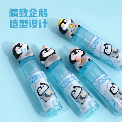 KUKI Gommes créatives pingouin pour enfants – Papeterie mignonne motif animal de dessin animé, gommes anti-salissures et sans poussière pour écoliers