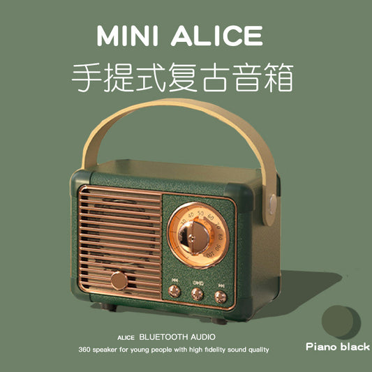 Haut-parleur Bluetooth rétro HM11 – Mini haut-parleur sans fil portable vintage avec basses améliorées, prend en charge les cartes TF et la radio FM, boîte sonore esthétique classique et créative pour la maison et les voyages