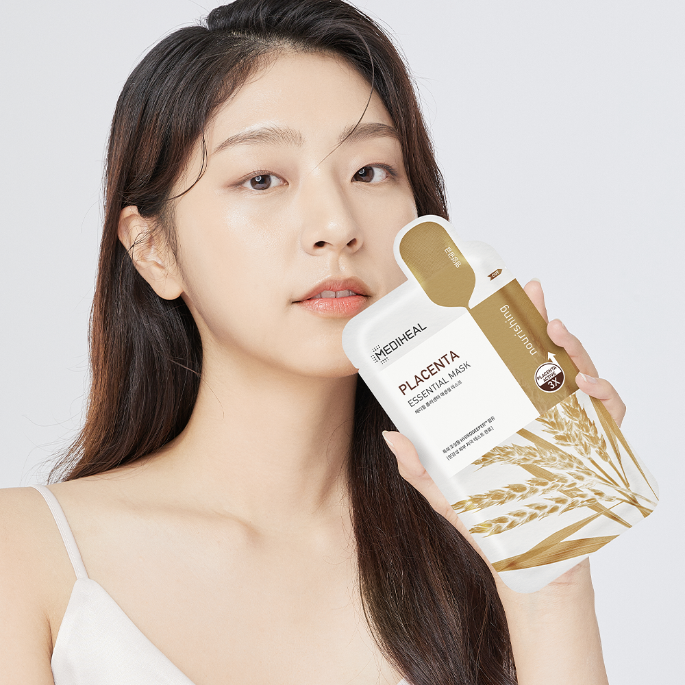 MEDIHEAL, Placenta, Essential Beauty Mask, 1 Sheet, 0.81 Fl Oz (24 Ml)