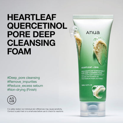 ANUA ++ Mousse Nettoyante Profonde pour les Pores Quercetinol Houttuynia Cordata 150ml
