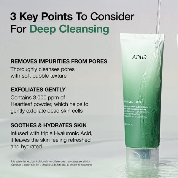 ANUA ++ Mousse Nettoyante Profonde pour les Pores Quercetinol Houttuynia Cordata 150ml