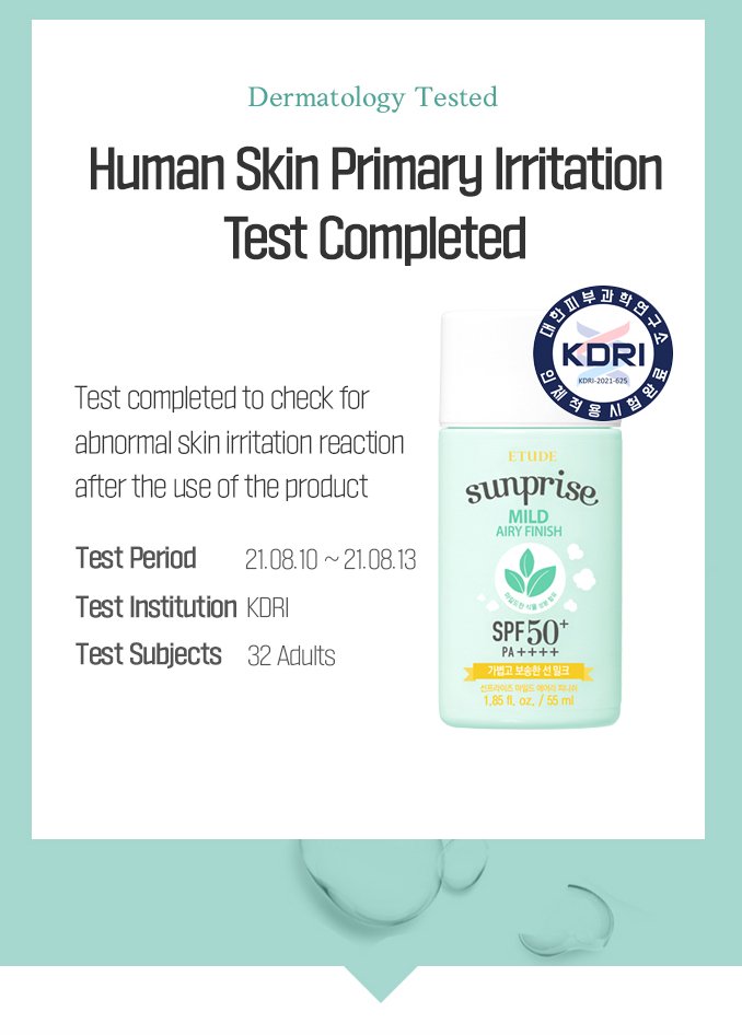 ETUDE HOUSE !! Sunprise Mild Airy Finish SPF50+ 55ml NPN