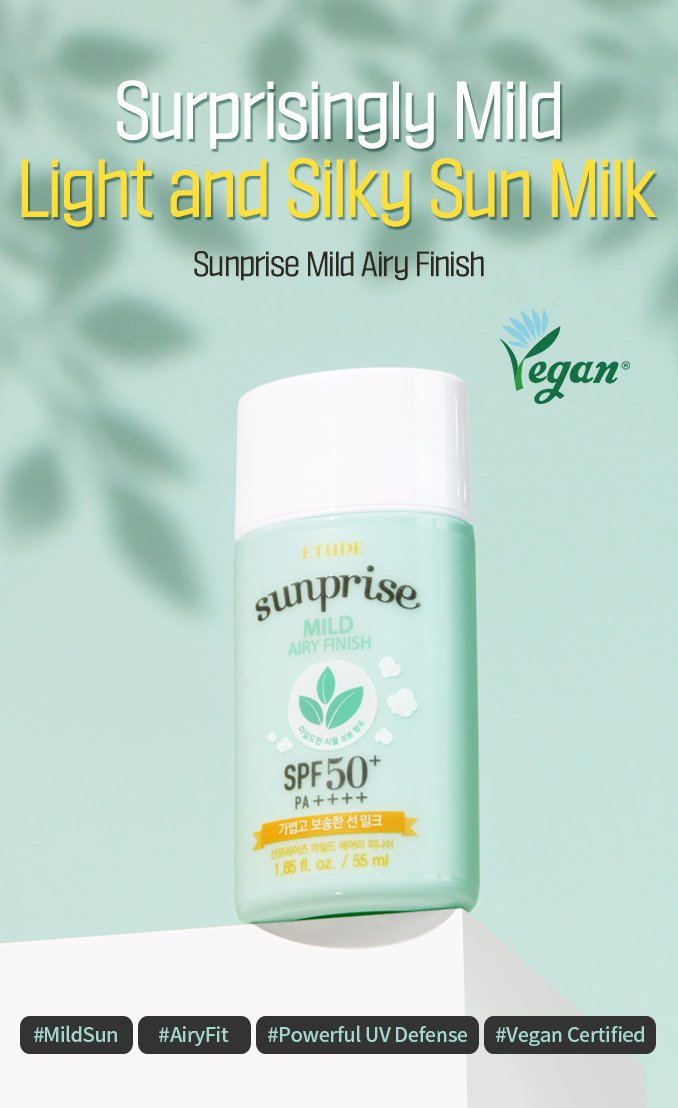 ETUDE HOUSE !! Sunprise Mild Airy Finish SPF50+ 55ml NPN