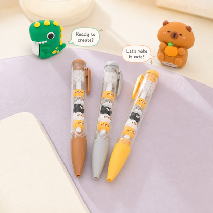 KUKI Cats Diary stackable gel pens with kawaii creative dialogue and KUKI sharpeners