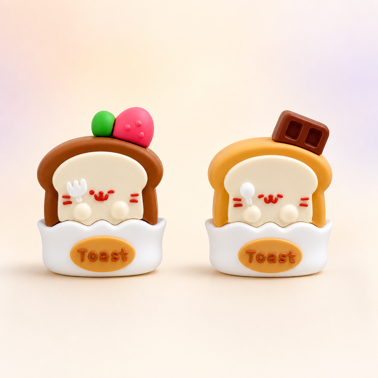 KUKI Cocoa Dessert toast pencil sharpeners in strawberry and chocolate designs