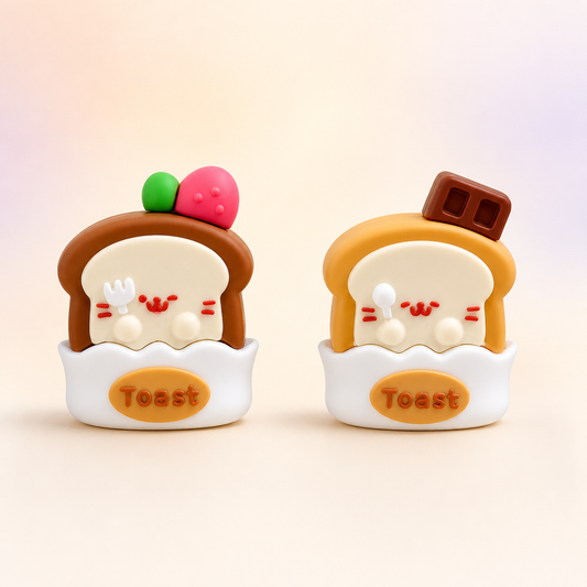 KUKI Cocoa Dessert toast pencil sharpeners in strawberry and chocolate designs