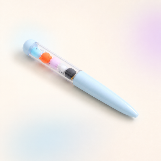 KUKI KK-8119 Ocean gel pen in light blue with miniature sea animals