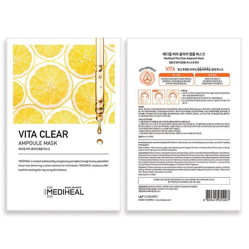 MEDIHEAL ++ Vita Clearing Ampoule Mask 10pcs_54987