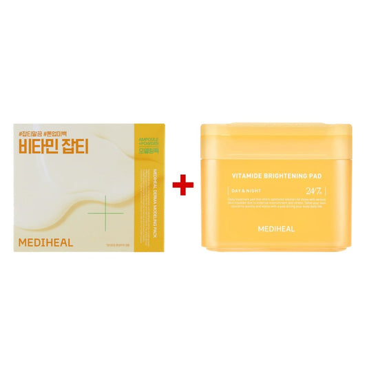 Set masque en feuille éclaircissant Vitamide et masque modelant Mediheal