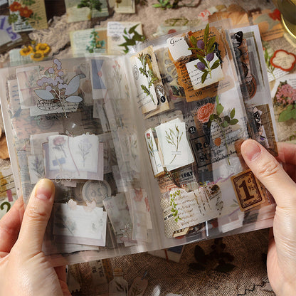 Vintage-Style Waterproof PET Sticker Book for Scrapbooking| Planners| Journals