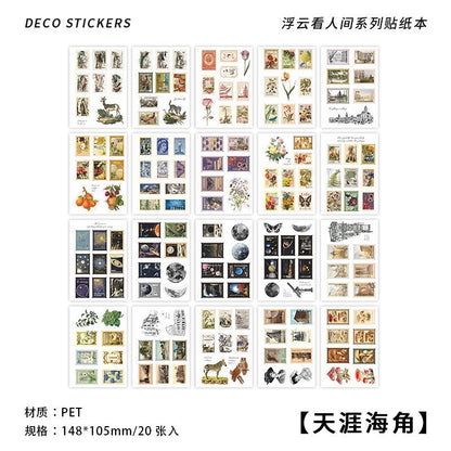 Vintage-Style Waterproof PET Sticker Book for Scrapbooking| Planners| Journals