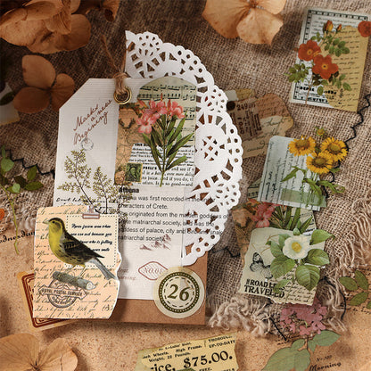Vintage-Style Waterproof PET Sticker Book for Scrapbooking| Planners| Journals