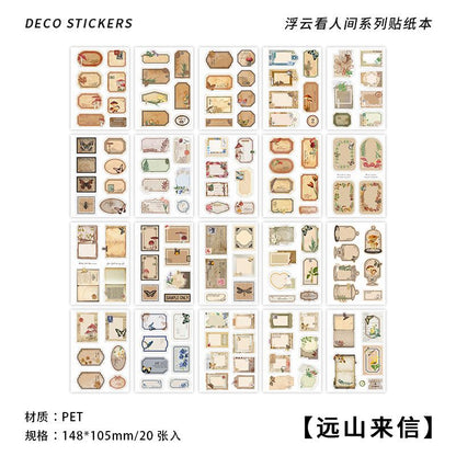 Vintage-Style Waterproof PET Sticker Book for Scrapbooking| Planners| Journals