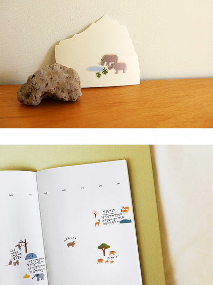 Suatelier Stickers Sonia |Korean Journal Stickers Scrapbooking| Craft animals Stickers for gifting| Nail deco stickers| bunny panda dino